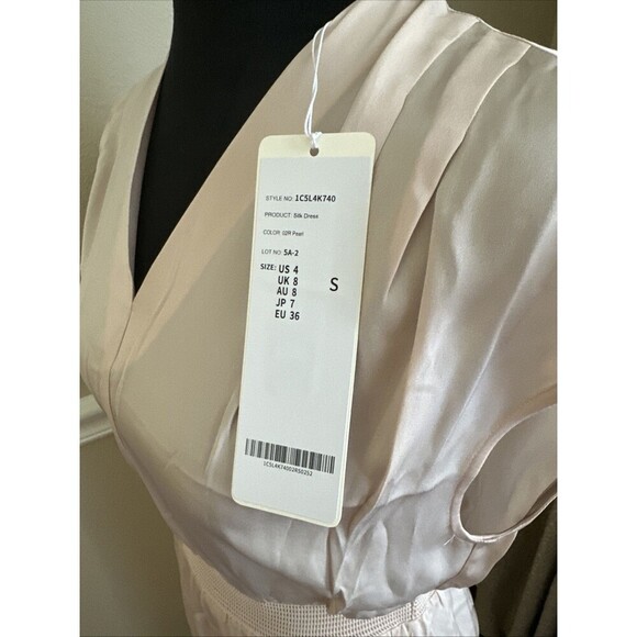 Goelia Woman’s Silk Lined minimal Regency core Dress Size S Light Pink - Picture 3 of 6